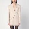 The Andamane Double-breasted Sand-coloured Jacket In Beige