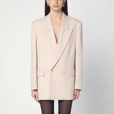 The Andamane Double-breasted Sand-coloured Jacket Women In Cream
