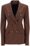 The Andamane Double-breasted Shannon Bl In Brown