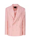 The Andamane Structured Blazer With Shoulder Padding And Multiple Pockets In Pink