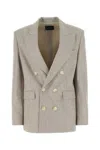 The Andamane Dove Grey Stretch Wool Blend Blazer In Sand