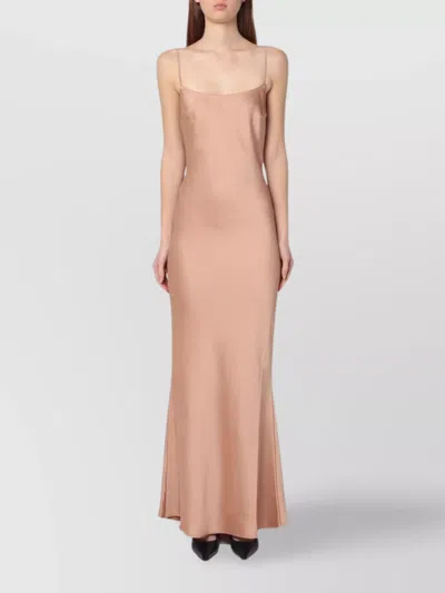 THE ANDAMANE DRAPED BACK FLOOR-LENGTH DRESS
