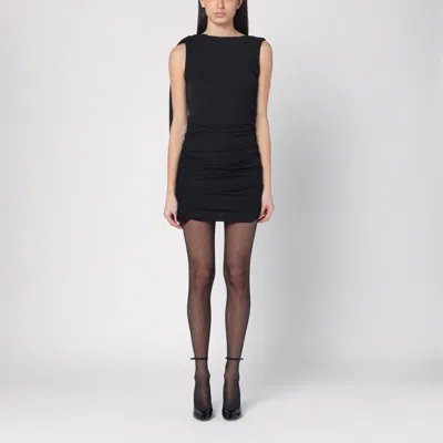 The Andamane Draped Black Mini Dress Women