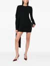 The Andamane Xenia Draped Detail Asymmetric Mini Dress In Black