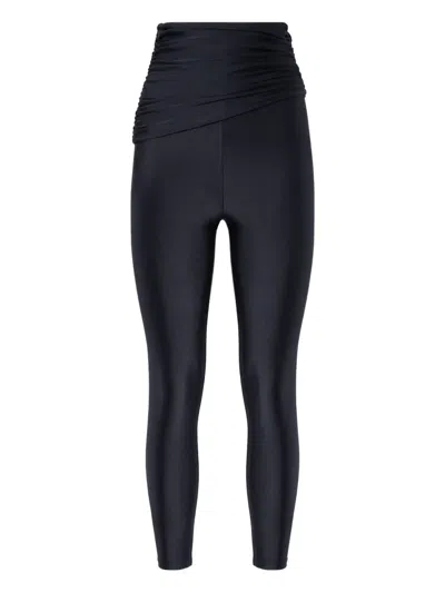 The Andamane Draped-effect High-waisted Leggings In Black