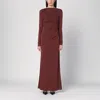 The Andamane Draped Long Dress In Cocoa Colour Women In Brown