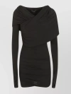 THE ANDAMANE DRAPED NECKLINE FITTED MINI DRESS
