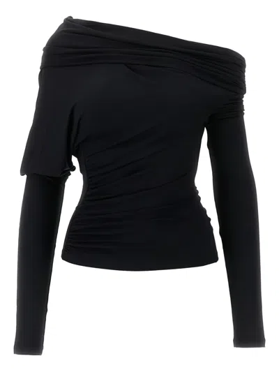 THE ANDAMANE DRAPED ONE-SHOULDER TOP