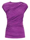 The Andamane Draped Short-sleeve Top In Pink