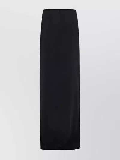 The Andamane Draped Silk Skirt Asymmetric Hem In Black