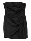 The Andamane Draped Strapless Mini Dress In Black