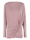 The Andamane Wisteria Mini Long Sleeve Mini Dress In Pink