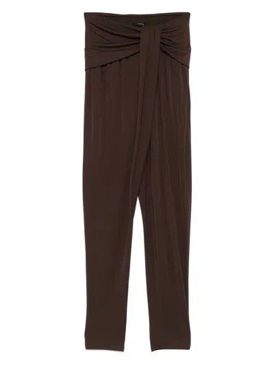 The Andamane Draped Trousers In Brown