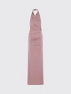 The Andamane Stella Maxi Turtleneck Open Back Maxi Dress In Pink