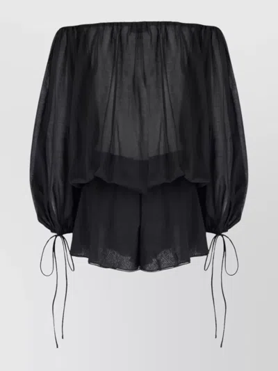 The Andamane Dress Knee Length Elasticated Neckline In Black