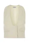 The Andamane Ivory Stretch Gabardine Vest In White