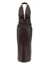 The Andamane Zendaya Dress In Bordeaux Polyester In Brown