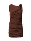The Andamane Dress With Drape In Brown