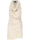 The Andamane Verushka Mini Dress Woman In Beige Polyester In Neutral