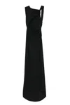 The Andamane Venere Draped Maxi Dress In Black