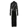 The Andamane Lace Long-sleeve Dress In Black