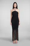 The Andamane Rosalia Draped Jersey Midi Dress In Black