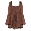 The Andamane Flared Dress Customizable Fit In Brown