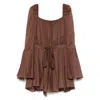 The Andamane Flared Dress Customizable Fit In Brown