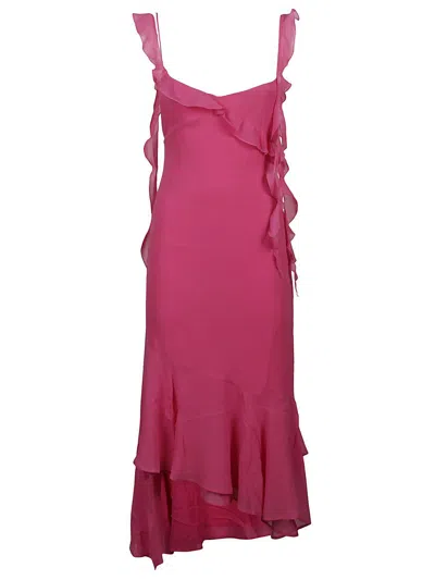 The Andamane Miranda Midi Ruffle Midi Dress In Multicolor