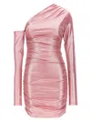 The Andamane Olimpia One-shoulder Mini Dress In Pink