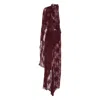 The Andamane Lace Draped Maxi Dress In Red