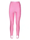 The Andamane Elastic-waist Stirrup Cuffs Leggings In Pink