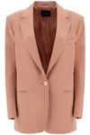 The Andamane Elegant Dark Pink Synthetic Blazer In Brown
