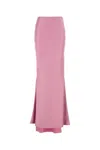 The Andamane Satin Skirt With Flared Hem And High Waist In Pink