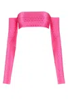 The Andamane Lexi Crystal-embellished Top In Fuchsia