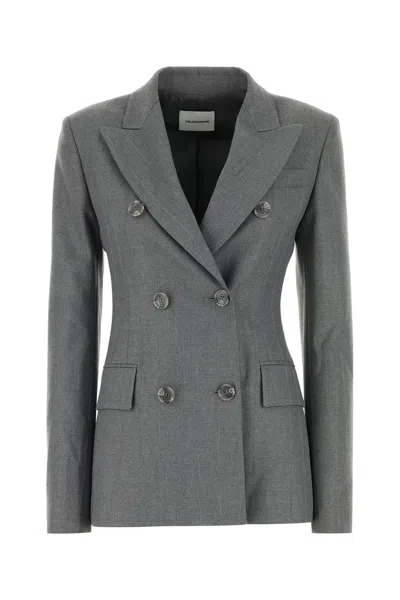 The Andamane Embroidered Jacquard Shannon Blazer In Gray