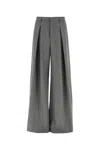 The Andamane Embroidered Jacquard Tara Wide-leg Pant In Gray