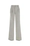 The Andamane Embroidered Linen Blend Vissia Wide-leg Pant In Grigio