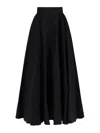 The Andamane Tiered Maxi Skirt In Lightweight Cotton Taffeta In Black