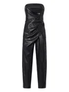 The Andamane Faux Leather Jumpsuit In Black