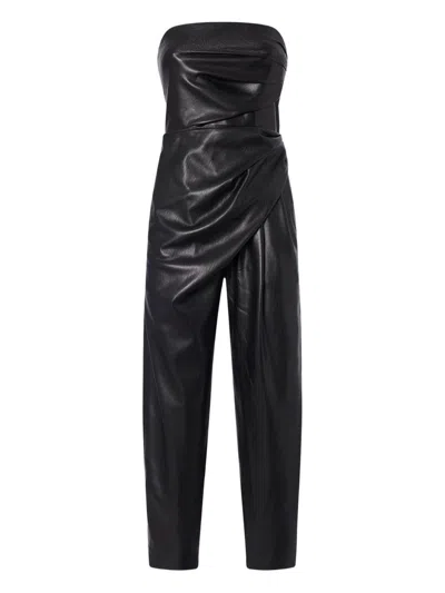 THE ANDAMANE FAUX LEATHER JUMPSUIT