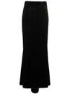 The Andamane Maxi Skirt Silhouette Faux Shearling Texture In Black