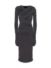 The Andamane Fitted Dress With Hood In Graphite
