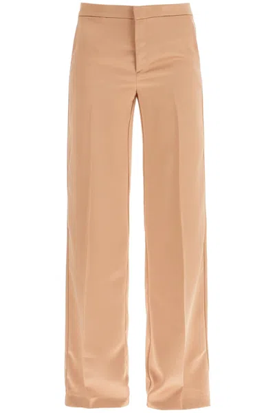 The Andamane Flared Satin Trousers Women In Beige