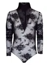The Andamane Floral-embroidered Bodysuit In Black