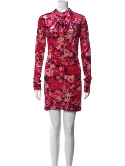 Pre-owned The Andamane Floral Print Mini Dress In Pink