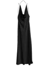The Andamane Flowing Evening Dress With Deep Cowl Neckline In Black