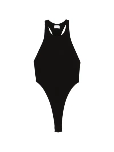 The Andamane Fonda Racerback Bodysuit In Grey