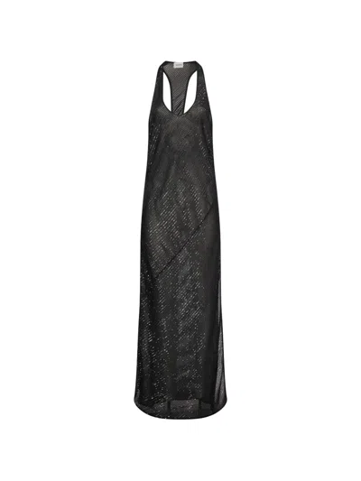The Andamane Fonda Sequin-embellished Halterneck Slim-fit Maxi Dress In Black