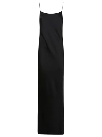 The Andamane Form-fitting Black Evening Dress With Spaghetti Straps